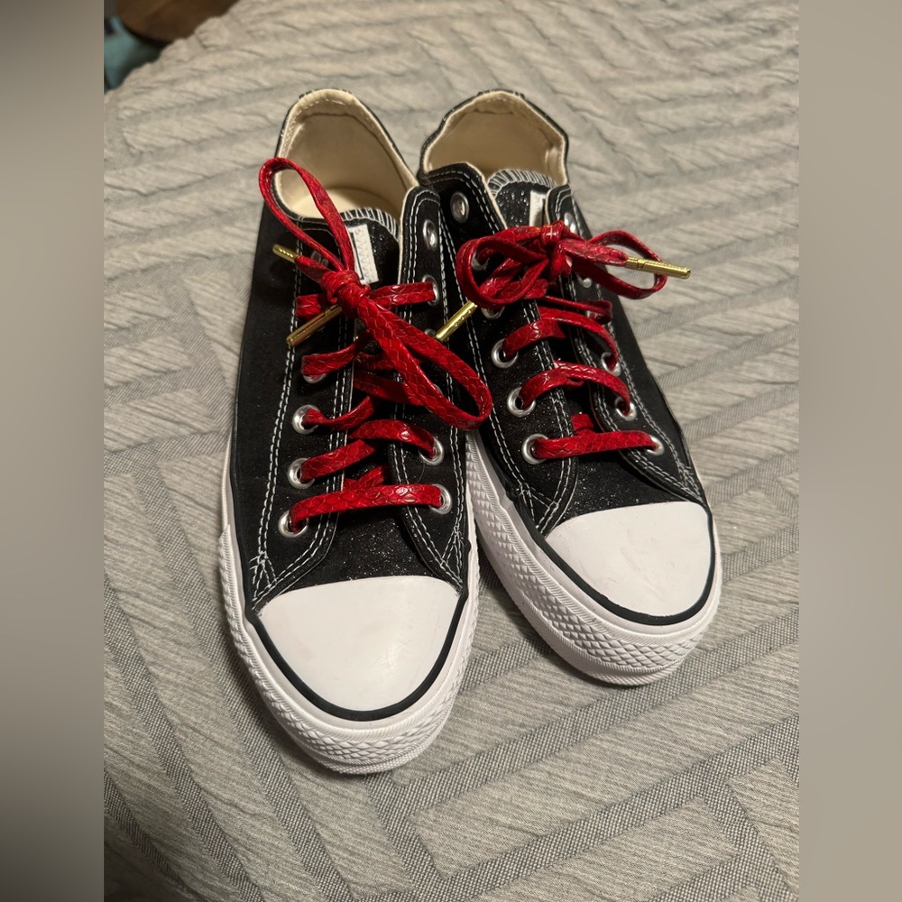 Glitter Black Platform Converse